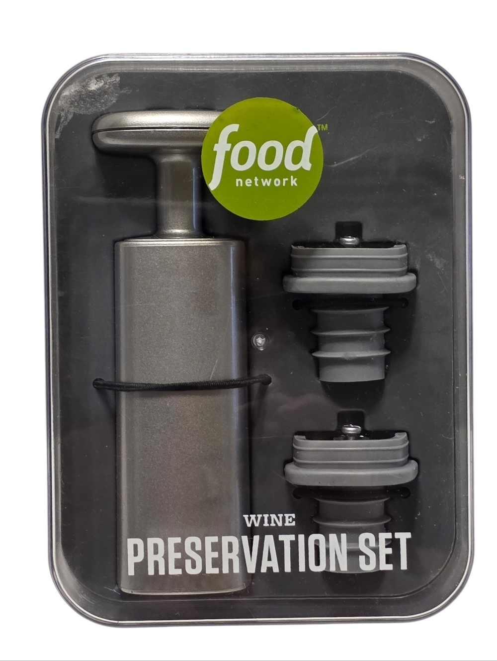Food Network Wine Bottle Stopper & Preservation Set Home Decor Food Storage
